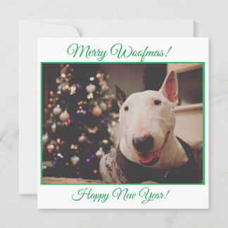 Carte de sourire Bull Terrier Christmas Tree