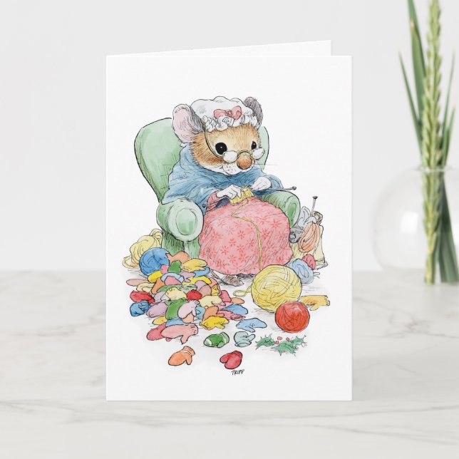 Carte de souris de mitaines de Noël (Devant)