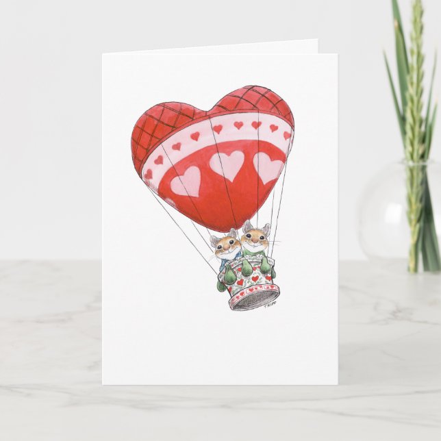 Carte de souris en ballon de la Saint-Valentin (Devant)