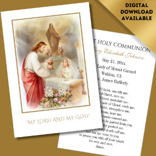 Carte de souvenir catholique de la Première commun