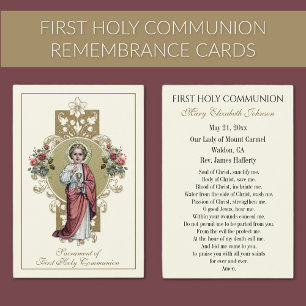 Carte de souvenir catholique de première communion