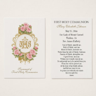 Carte de souvenir catholique de première communion