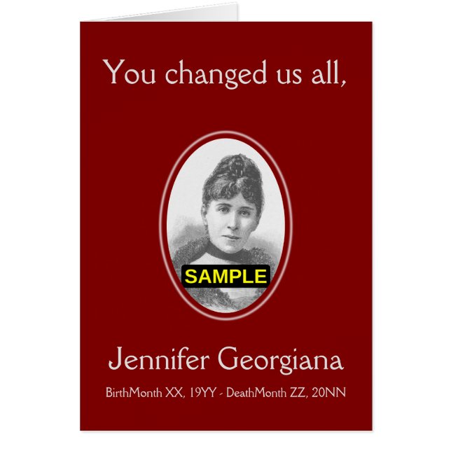 Carte de souvenir de base et personnalisée (Devant)