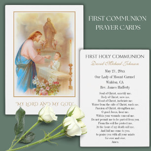 Carte de souvenir de communion catholique pour gar