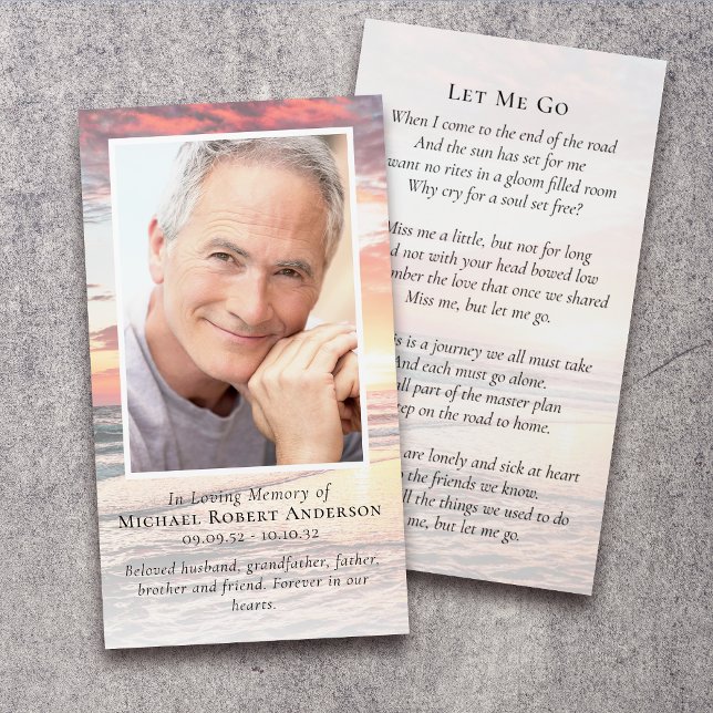 Carte de souvenir de funérailles avec photo de cou (Créateur téléchargé)