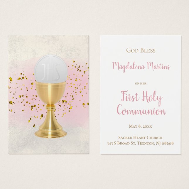 Carte de souvenir de la première sainte communion (Devant & derrière)
