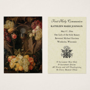 Carte de souvenir de première communion catholique