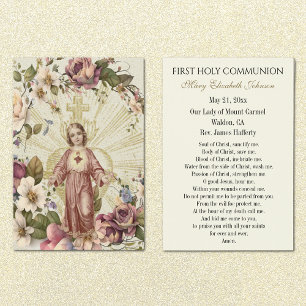 Carte de souvenir de première communion catholique