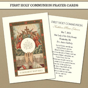Carte de souvenir de première communion catholique