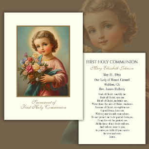 Carte de souvenir de première communion catholique