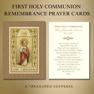 Carte de souvenir de première communion catholique