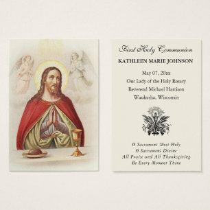 Carte de souvenir de première communion catholique