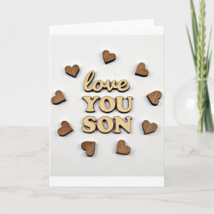 Carte de souvenir en bois « Je t'aime fils »