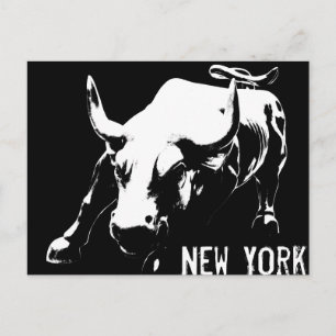 Carte de souvenir New York Postcard Bull Statue NY