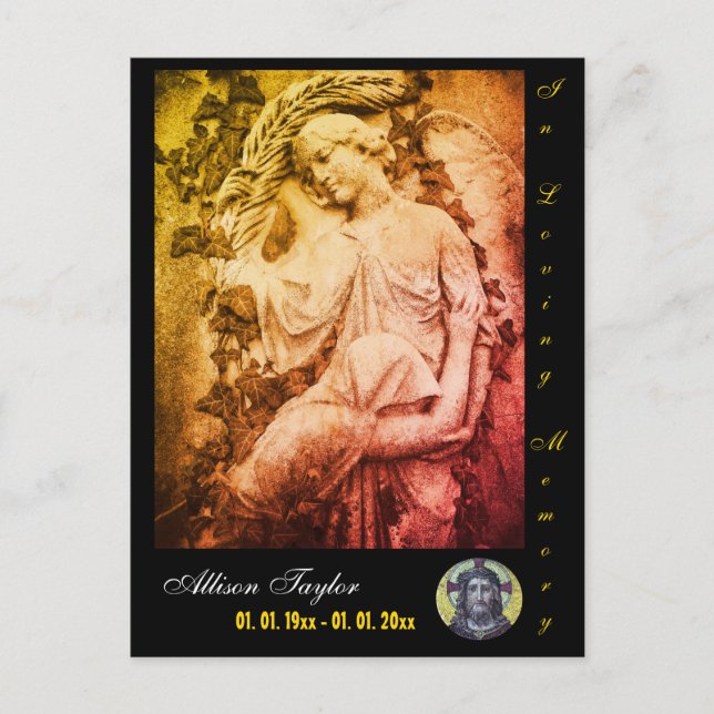 Carte de souvenir ou de funérailles, personnalisée (Devant)