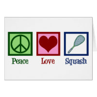 Carte de sport Peace Love Squash Racquet