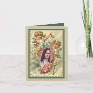 Carte de St Therese de cru avec des anges
