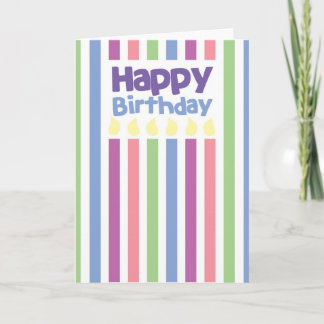 Carte de stripey de joyeux anniversaire