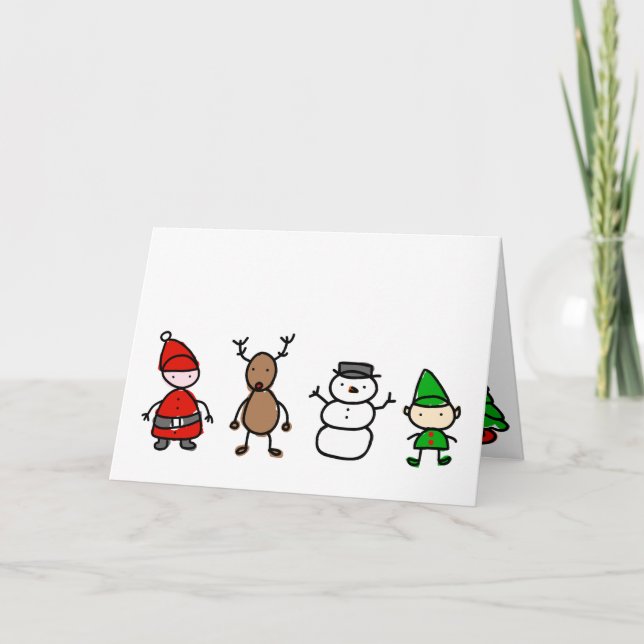 Carte de style d'enfant de Cuties de Noël (Devant)