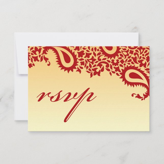 Carte de style indien Mariage RSVP (Devant)