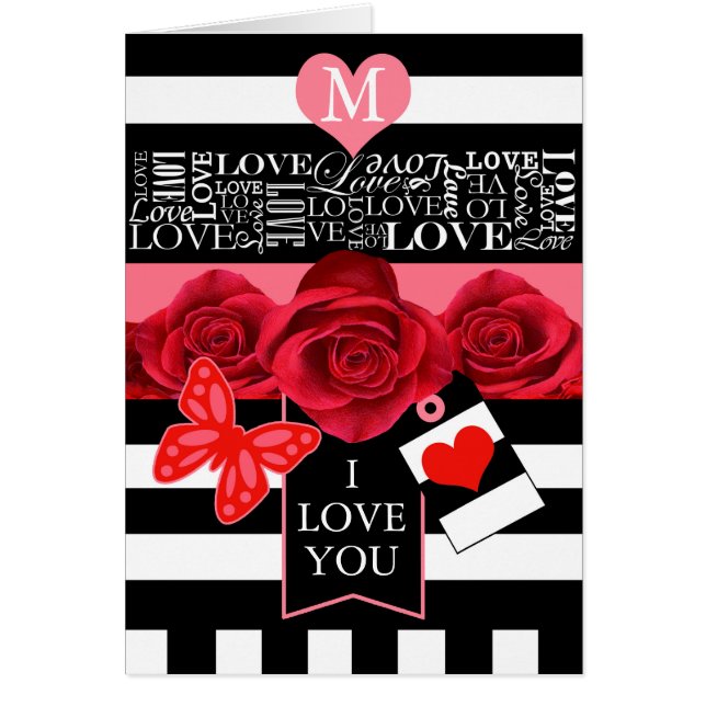 Carte de style Love et Rose Blackboard (Devant)