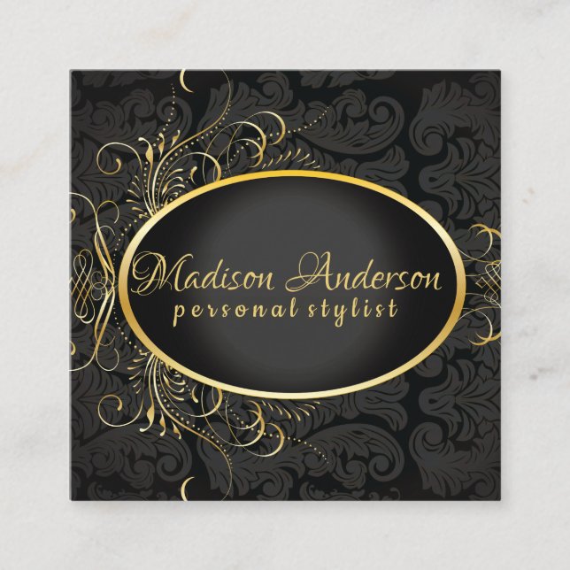Carte de style Royal Classy en or noir (Devant)