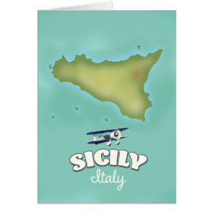 Carte de style vintage Sicile Italie