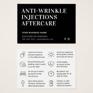 Carte de suivi des injections anti-rides modernes 