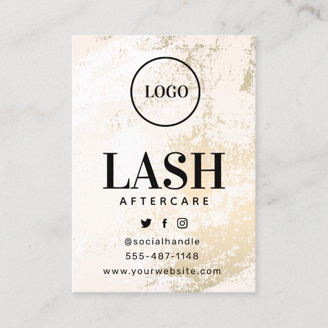 Carte de suivi Logo Gold Lashes personnalisée  (Devant)