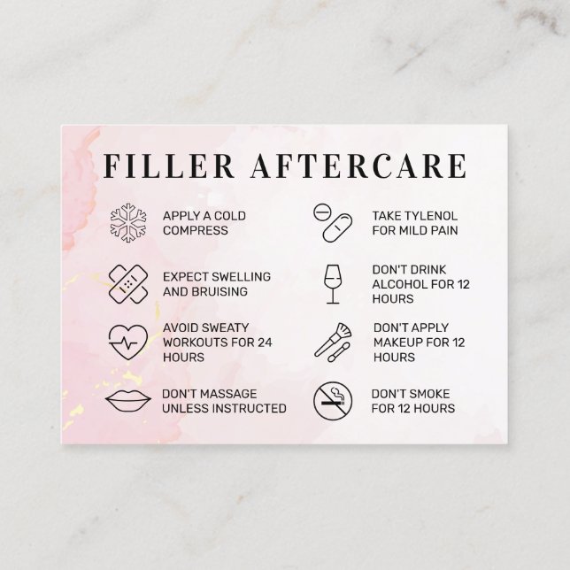 Carte de suivi Pink Gold Custom Logo Filler (Dos)