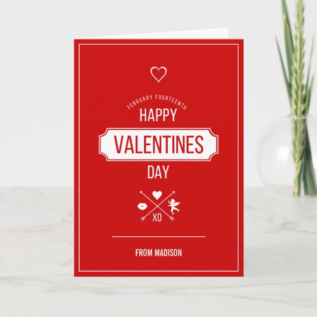 Carte de symboles de Valentine de heureuse (Devant)