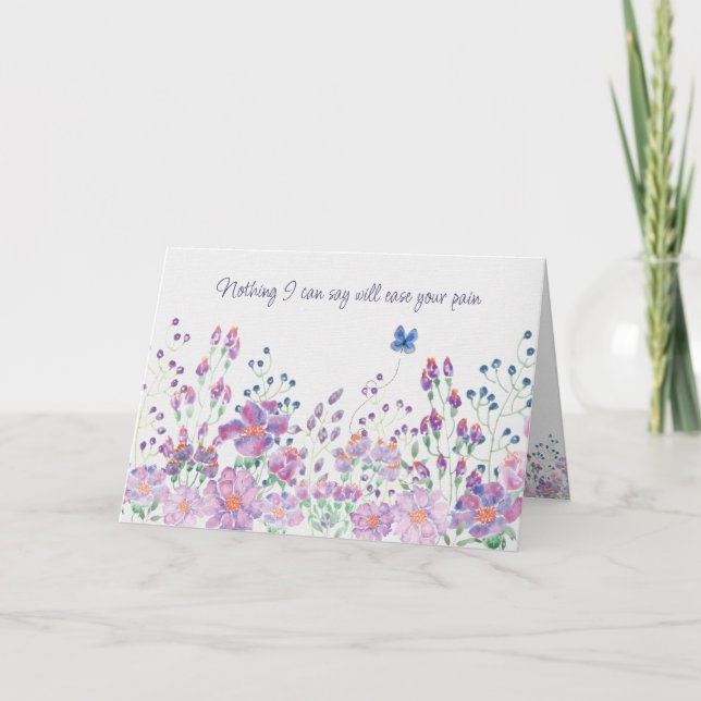 Carte de Sympathie aux bordures florales et aux pa (Devant)