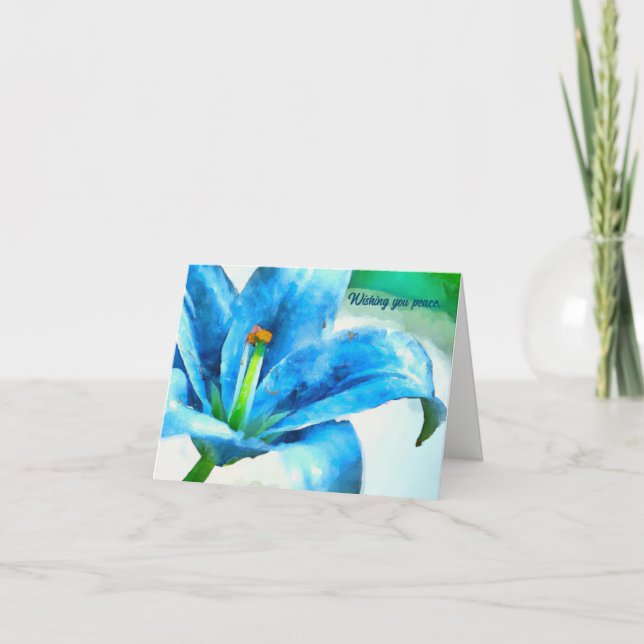 Carte de Sympathie aux fleurs bleues (Devant)