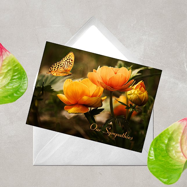 Carte de sympathie aux papillons floraux (Créateur téléchargé)