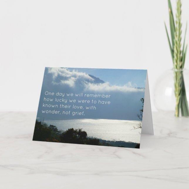 Carte de sympathie avec citation, Wonder Not Grief (Devant)