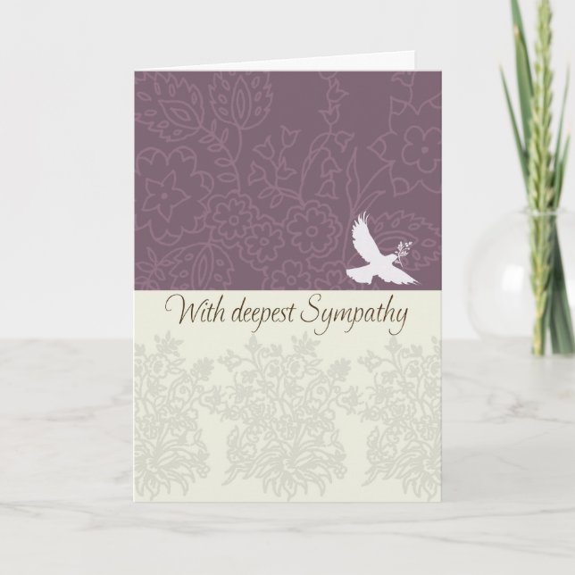 Carte de sympathie avec la colombe, la sympathie (Devant)