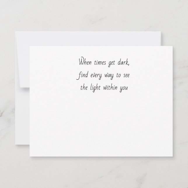 Carte de sympathie avec message sincère (Dos)