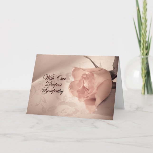 Carte de sympathie, avec rose rose pâle (Devant)
