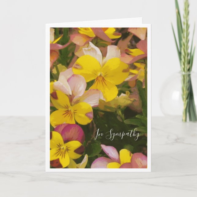 Carte de Sympathie avec volets jaune et rose (Devant)
