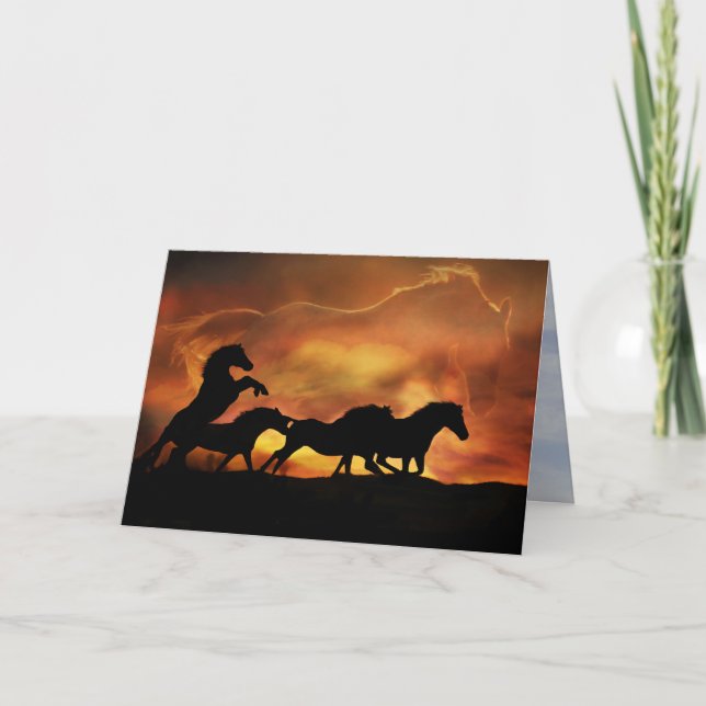 Carte de Sympathie Cheval "Forever Free" (Devant)