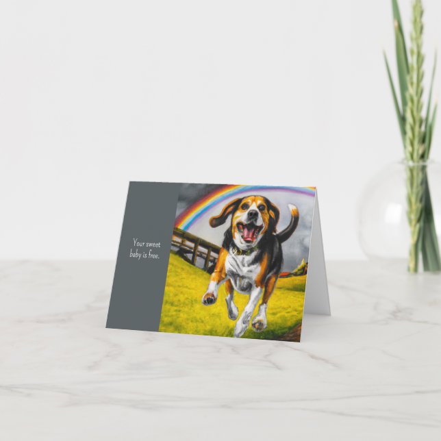 Carte de Sympathie Chien Et Arc-En-Ciel (Devant)