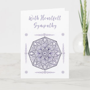 Carte de Sympathie chrétienne avec médaillon viole