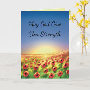Carte de sympathie chrétienne (champ de fleurs)