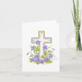 Carte de sympathie Croix de Violette Confort Paix