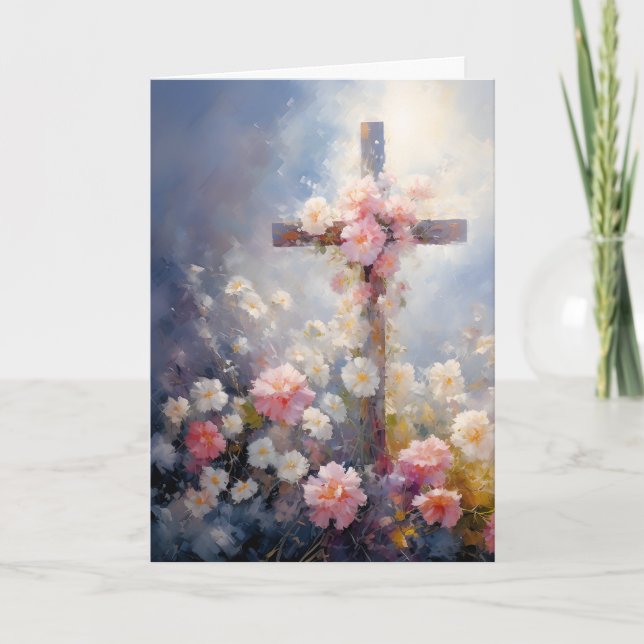 Carte de Sympathie Croix florale (Devant)
