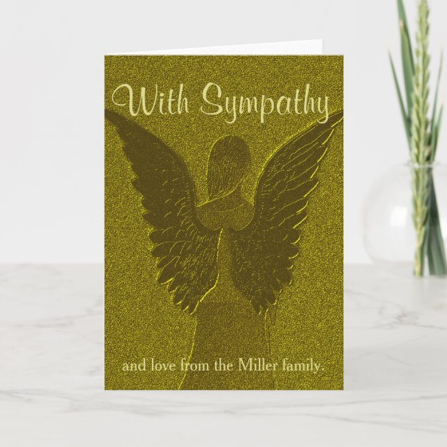 Carte de Sympathie d'Ange Or Personnalisée (Devant)