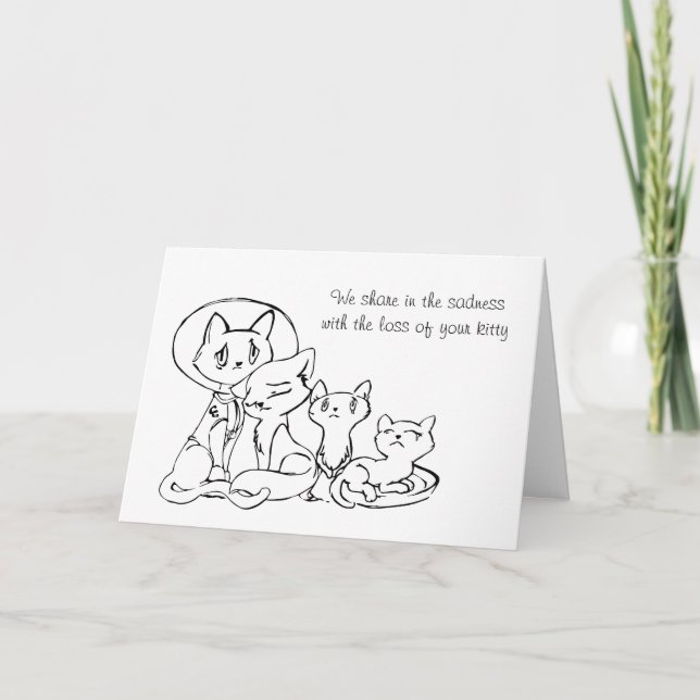 Carte de sympathie de chat d'animal familier avec (Devant)