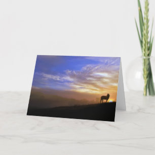 Carte de sympathie de cheval et de coucher du