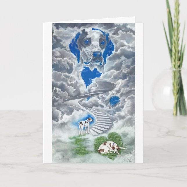 Carte de sympathie de chien de ~ de la prière d'un (Devant)