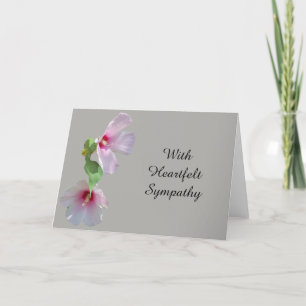 Carte de Sympathie de coeur avec fleurs délicates